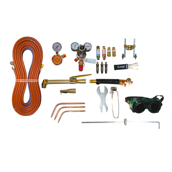 OXY/LPG CUTTING KIT WITH FB ARRESTORS, GUIDES & REGULATORS