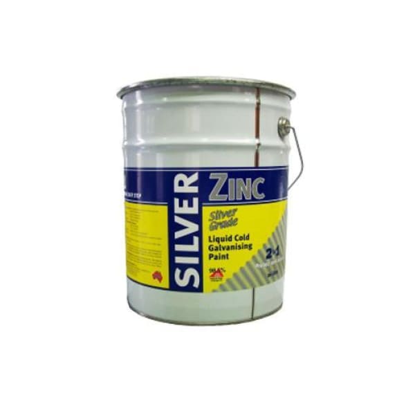 COLD GALVANISING LIQUID SILVER ZINC PAINT 20LTR | QWS - Welding Supply ...