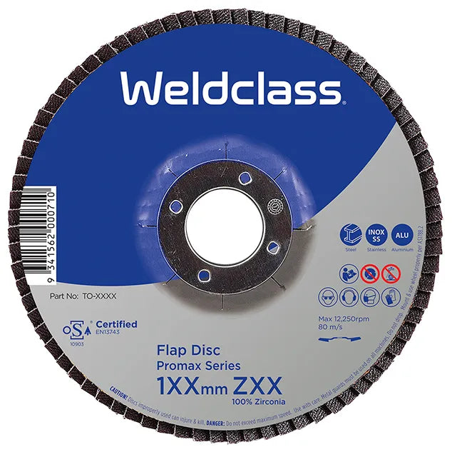 WELDCLASS FLAP DISC 125MM 80GRIT ZIRC